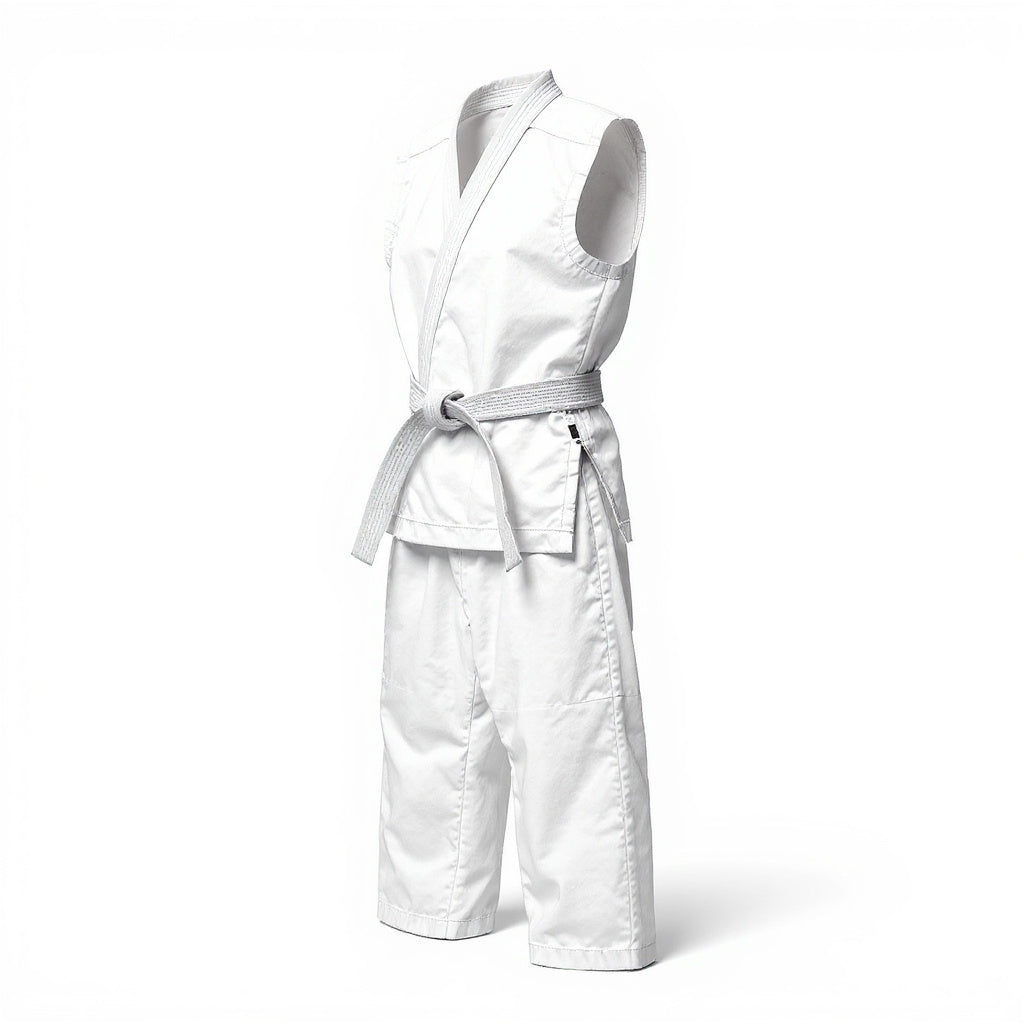 Cotton Blend Karate Uniform from alternative angle showing side profile and construction details