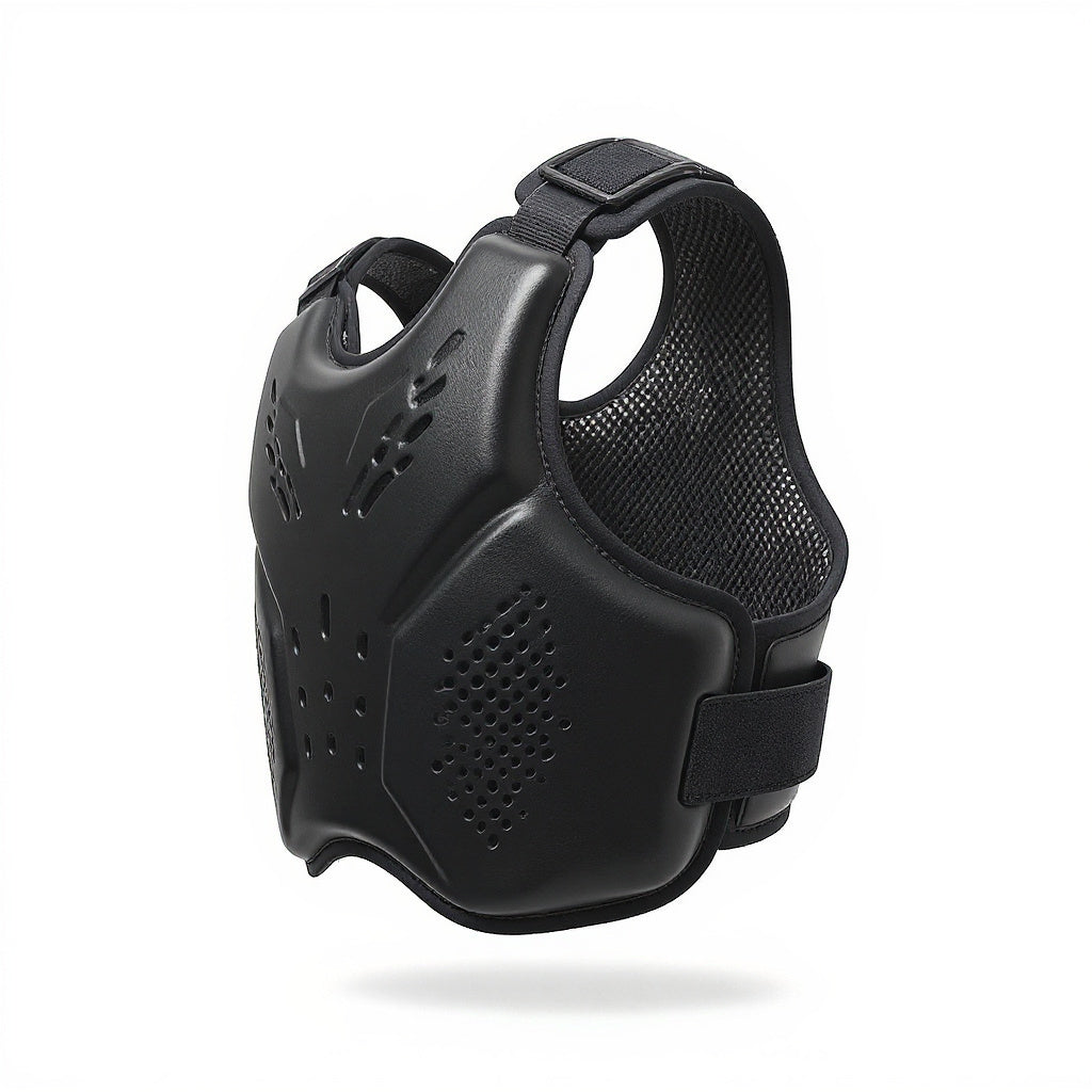 Foam Boxing Chest Protector from alternative angle showing side profile and straps