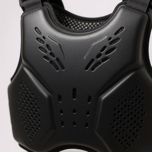Close-up of ventilated foam design on boxing chest protector, macro texture shot